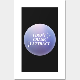 I Don't Chase, I Attract Purple Aura Posters and Art